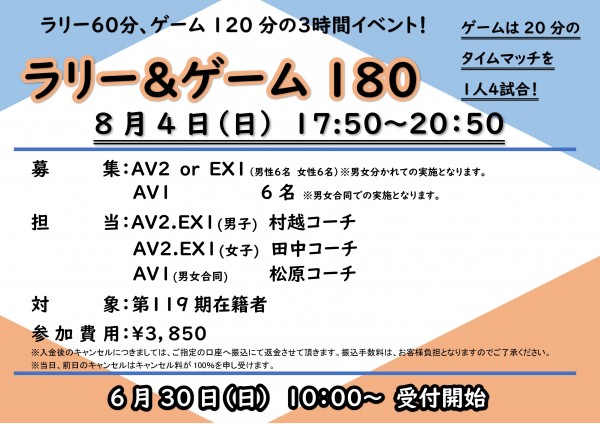 ⑤8.4ラリー＆ゲーム180