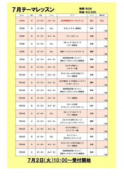 テーマレッスンPOP7月